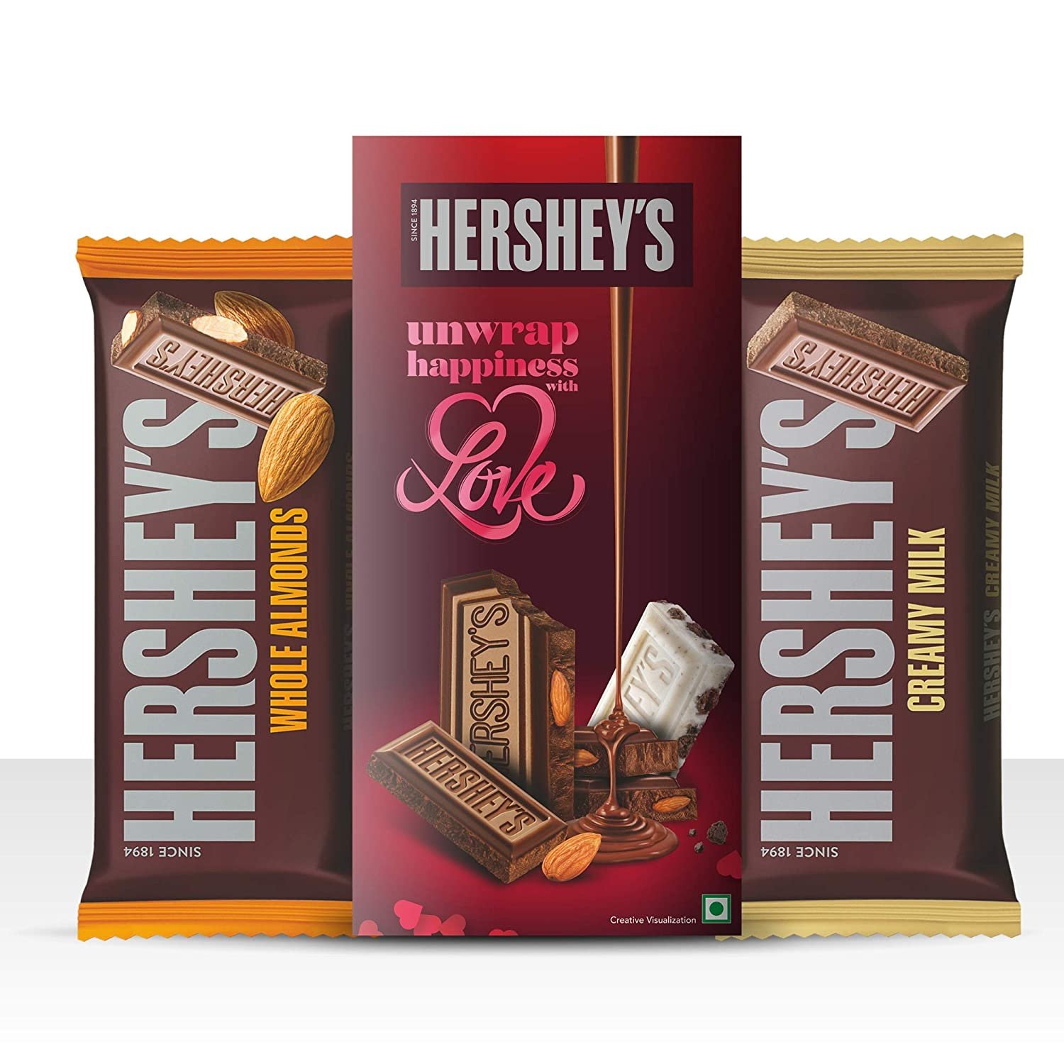 Hershey's Bar Whole Almond & Creamy Milk Chocolate, 100 gm (Pack of 2)