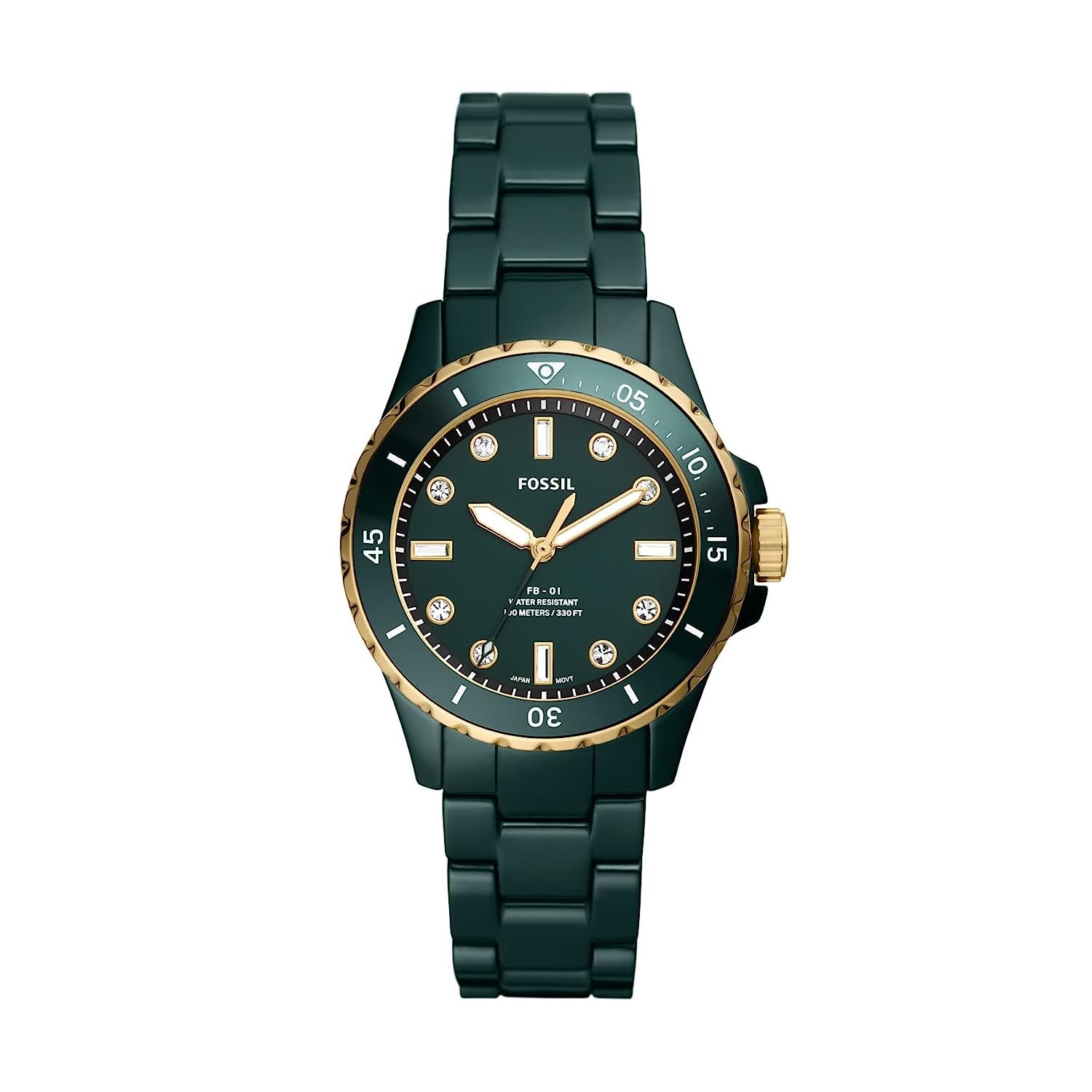 Fossil Fb-01 Analog Green Dial Women's Watch-CE1124