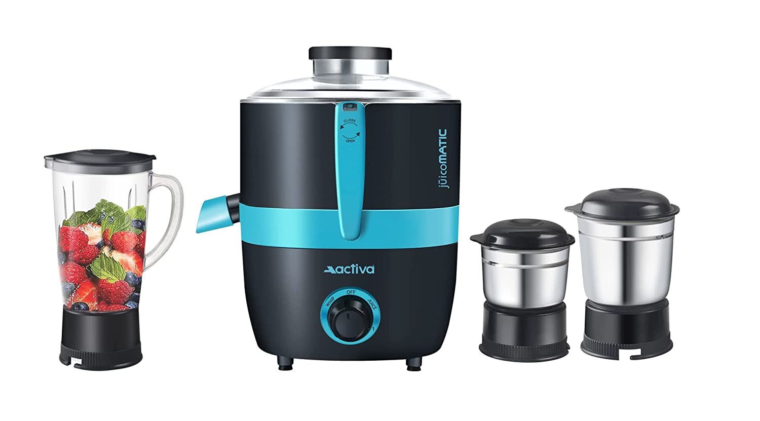 ACTIVA JuicoMatic Powerful 600 Watt Juicer Mixer Grinder with 3 Jar comes with 2 Years Warranty