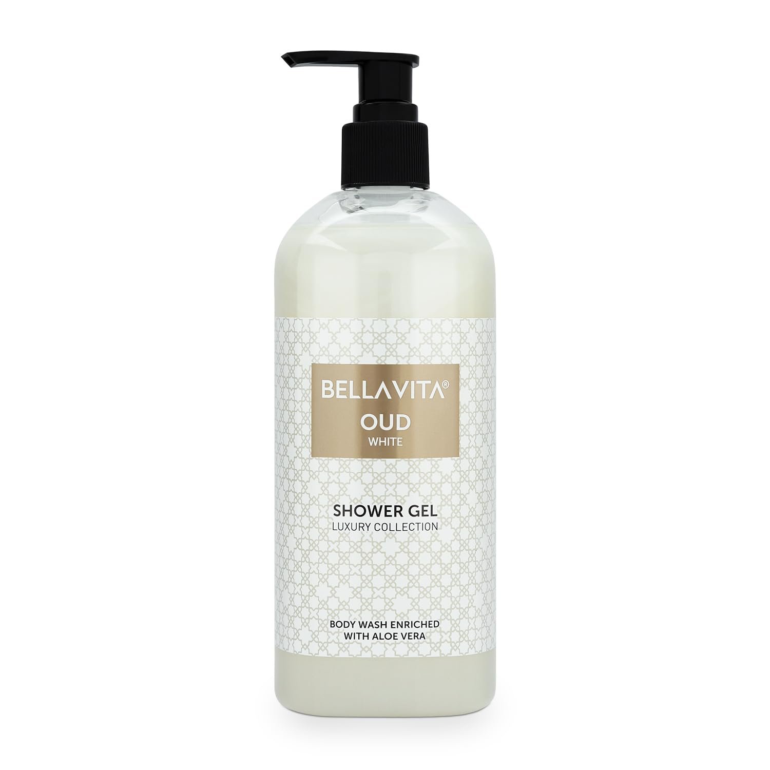 Bella Vita Luxury OUD WHITE Body Wash Refreshing Shower Gel for Deep Cleansing, Hydrating, Moisturising, Softer & Smoother Skin with Aloe Vera 500 ml