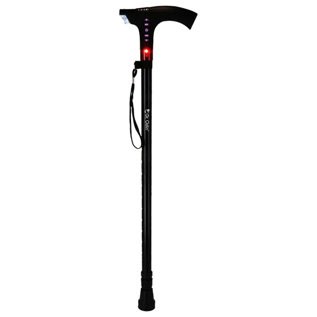 Dr. Odin Walking Stick (Emergency LED Light with Height Adjustment, 09A, Black)