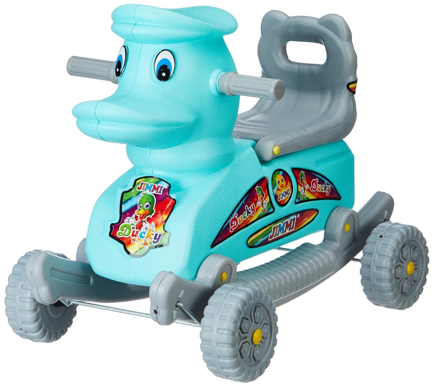 Maanit Baby Plastic Rider Cum Rocker Non Battery Operated Ride On,Baby Duck Rider, Baby Toy, (Blue)