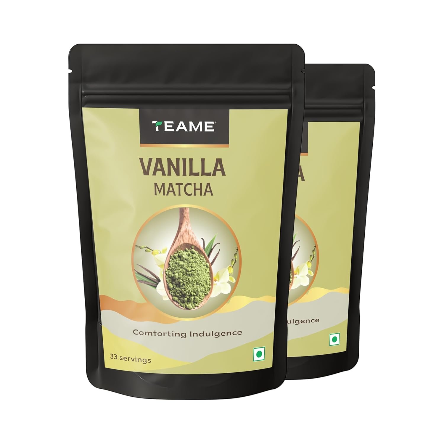TE-A-ME Vanilla + Matcha Green Tea Powder - 100g (66 Servings) | 50g - Pack of 2 | Make Delicious Flavoured Matcha Vanilla Latte | 100% Natural | Ceremonial Grade