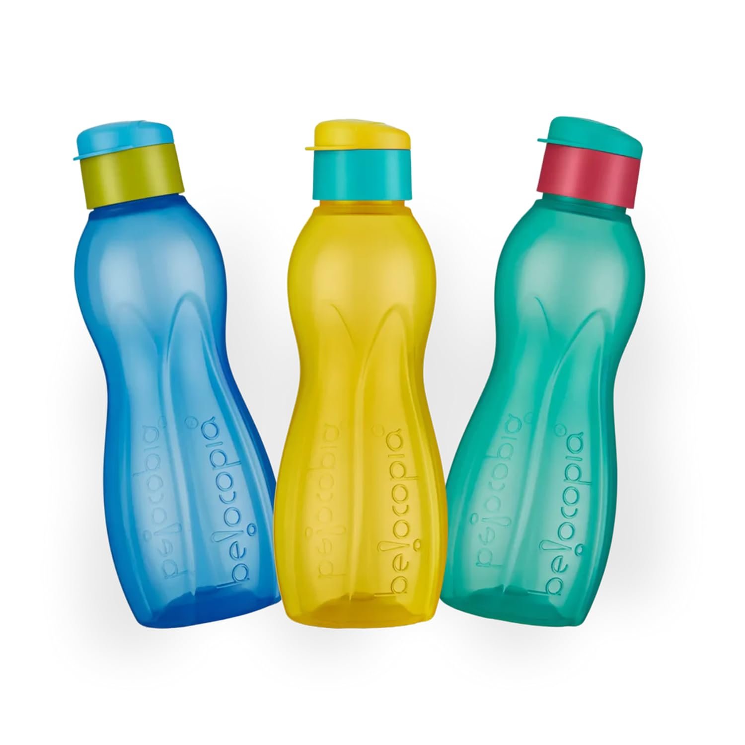Apply 15% off coupon : Belocopia - Hiero Premium Plastic Water Bottle Set with Flip Cap (Set of 3, 750 ml, Multicolor)